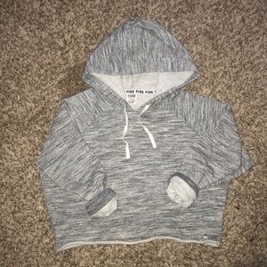 PINK Gray crop hoodie